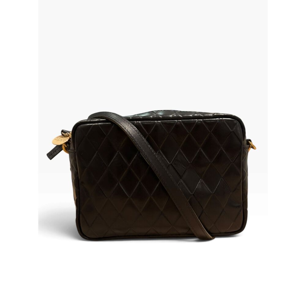Clare V. Midi Sac Quilted Black Leather Crossbody Gold HW